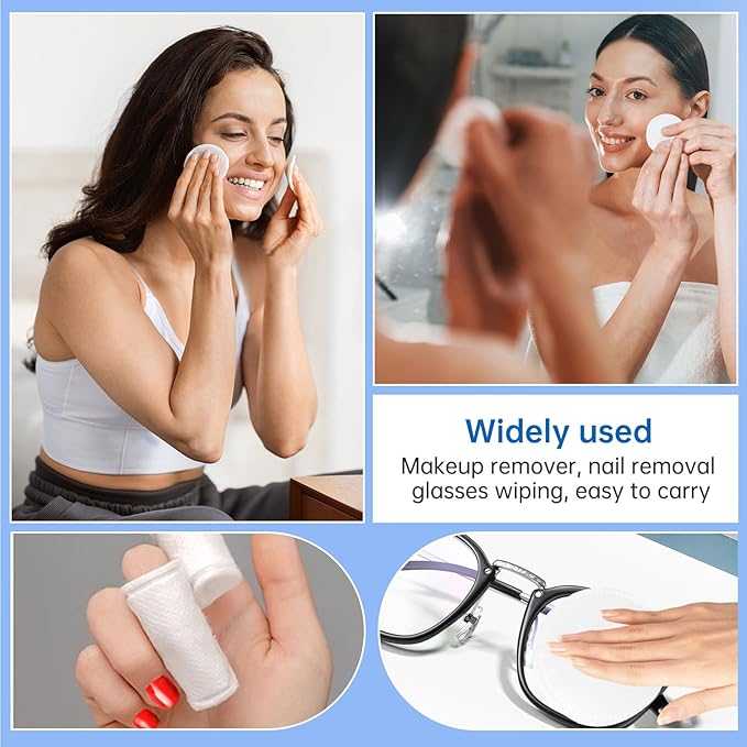 Simply Soft Cotton Rounds - 360 Count Premium Cotton Rounds for Face,100% Cotton Absorbent and Textured Cotton Pads,Makeup Remover Pads - Hypoallergenic, Lint-Free,for Removing Makeup,Nail Polish etc