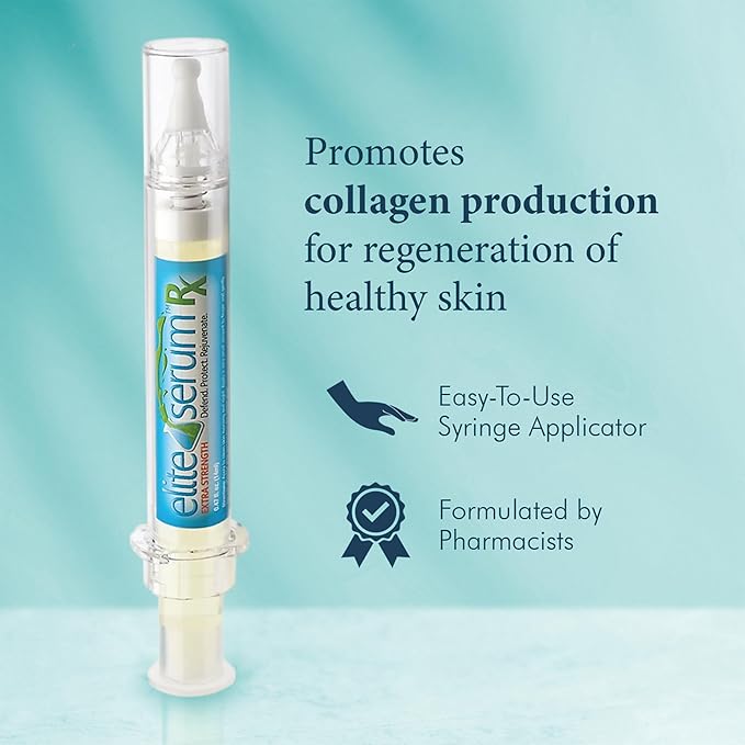 Elite Serum Rx - Anti Aging Under Eye Serum for Dark Circles and Puffiness with 7 Patented Peptides - Extra Strength Eye Lifting and Firming for Wrinkle Repair and Bags Treatment