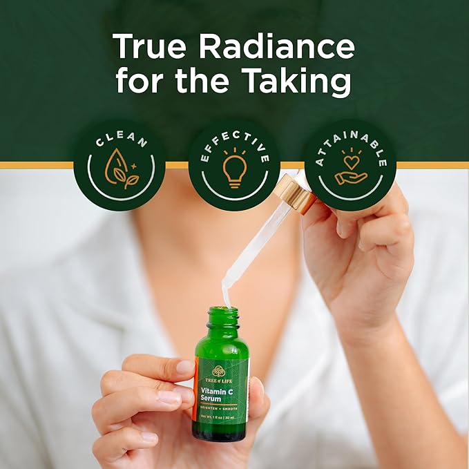 Tree of Life Beauty Vitamin C Skin Care Set, Skin Face Oil, Facial Serums for Dry and Sensitive Skin with Hyaluronic Acid & Vitamin E Soft Skin, 1 Fl Oz (Pack of 2)