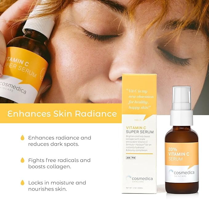 Cosmedica Skincare Set- Vitamin C Super Serum and Pure Hyaluronic Acid