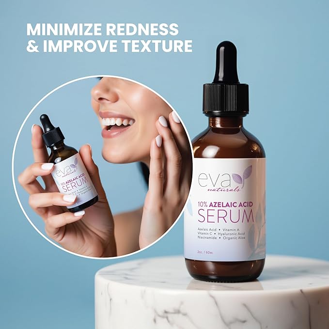Azelaic Acid 10% Facial Serum – 2 oz (2 Pack) – With Niacinamide and Hyaluronic Acid – Lightweight Face Serum