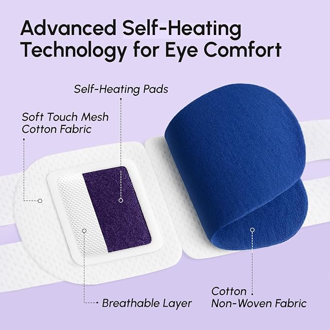 MAREE Steam Eye Mask — 3-in-1 Heated Eye Mask for Dry Eyes — Masks for Women for Puffy Eyes — Steam Eye Masks Disposable — Warm Compress for Eye — Spa Gifts for Women Relaxation — Travel Essentials