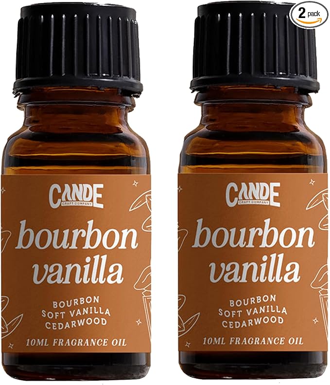 CANDECraftCo Premium Fragrance Oil – Diffuser Oils Fragrances Scented for Home, Candle Soap Making Supplies, Aromatherapy Blends for House (0.34 Fl Oz) (2-Pack, Bourboun Vanilla)
