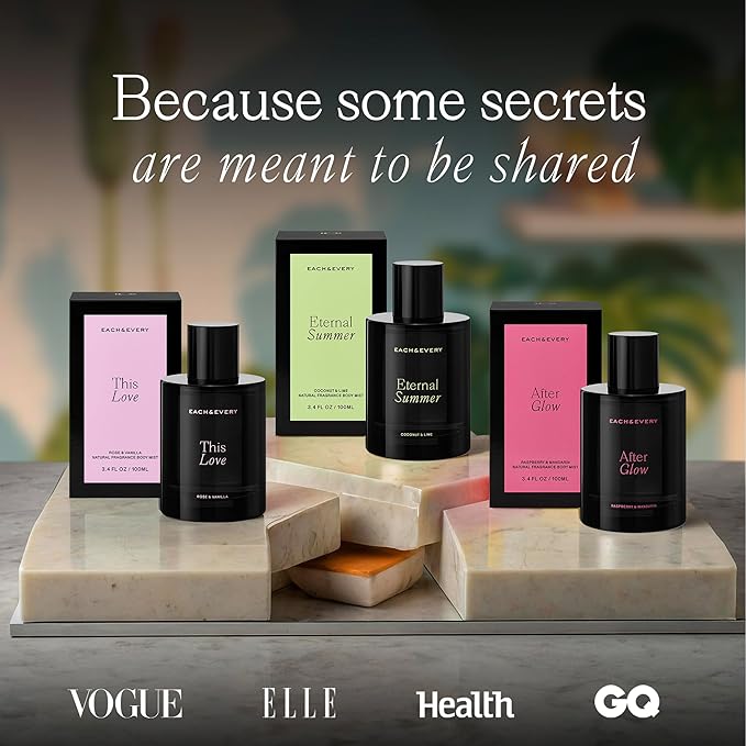 Each & Every Hair and Body Mist for Women and Men - 100% Natural Fragrance Body Spray for Women - Vegan & Cruelty-Free - Eternal Summer Scent (Coconut & Lime)