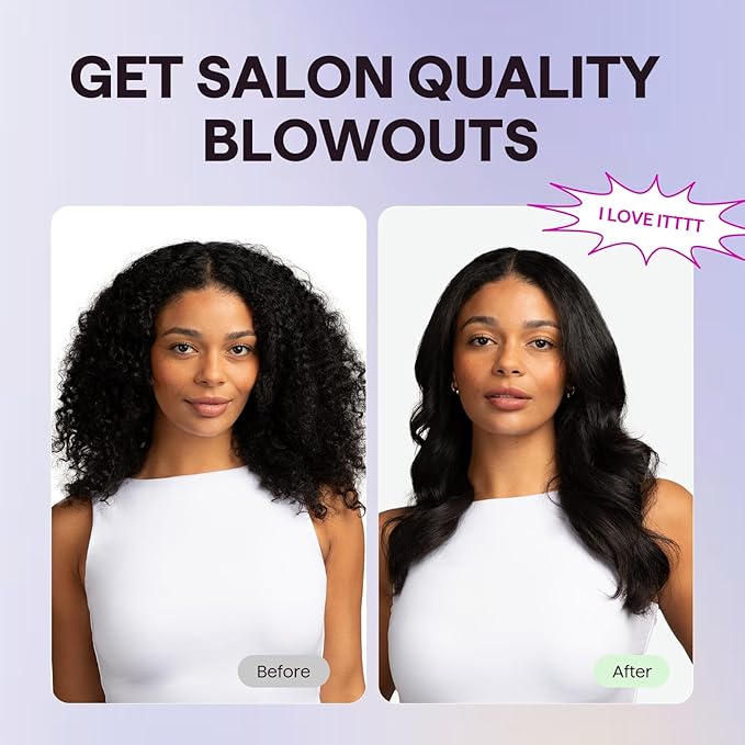 Wavytalk Thermal Brush, 1.5 Inch Blowout Express Ionic Thermal Round Brush Creates Blowout Look in 10 Minutes Makes Hair Shinier & Smoother, Dual Voltage (Lavender Purple)