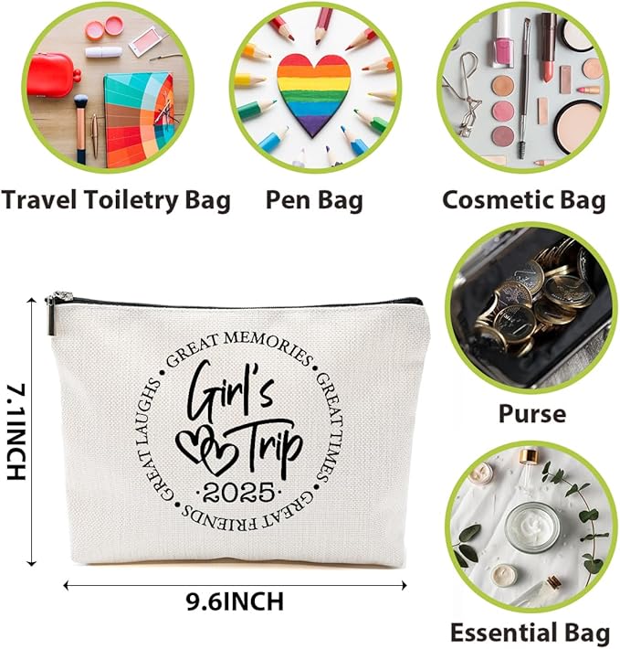 1 Pcs 3 Pcs 4 Pcs Makeup Bag, Girls Trip Gifts Favors Girls Weekend Gifts, Friendship Gifts for Women Bestie Bride