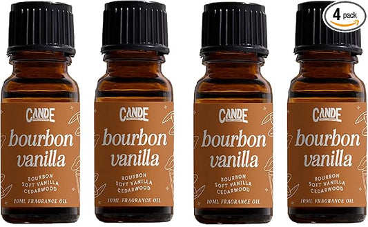 CANDECraftCo Premium Fragrance Oil – Diffuser Oils Fragrances Scented for Home, Candle Soap Making Supplies, Aromatherapy Blends for House (0.34 Fl Oz) (4-Pack, Bourbon Vanilla)