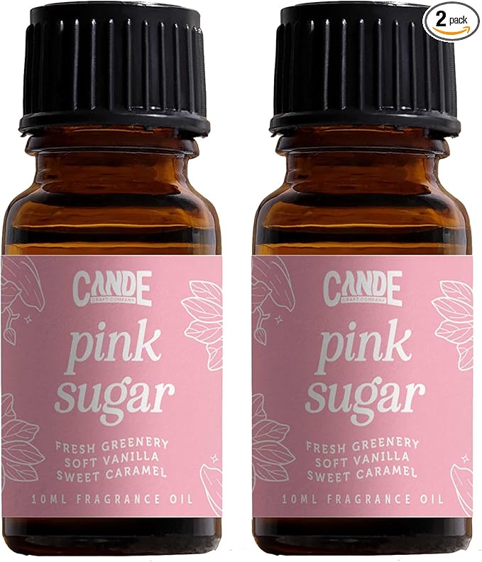 CANDECraftCo Premium Fragrance Oil – Diffuser Oils Fragrances Scented for Home, Candle Soap Making Supplies, Aromatherapy Blends for House (0.34 Fl Oz) (2-Pack, Pink Sugar)