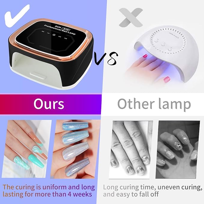 LimeGirl Cordless Black Nail Lamp for Gel X, Professional LED UV Nail Curing Lamp for Gel Nail Polish, Fast Nail Dryer with 4 Timers & Sensor, Rechargeable UV Lights for Salon & Home