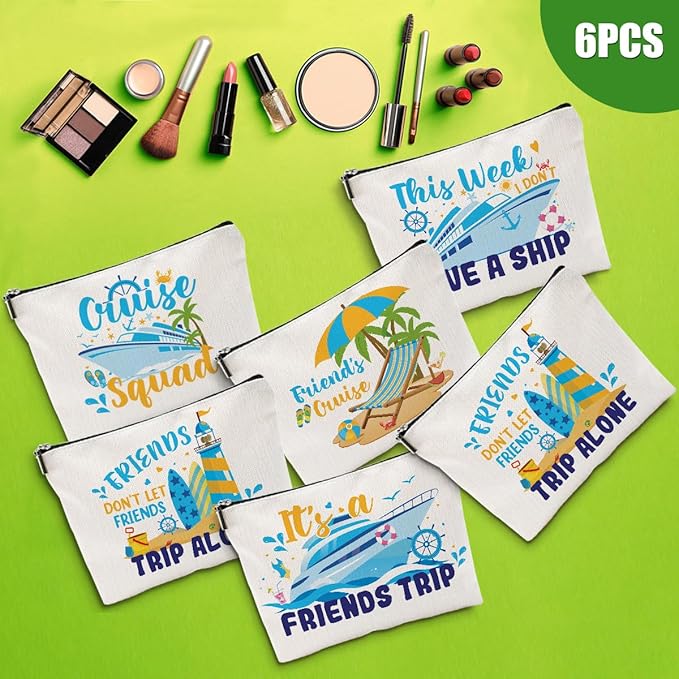 1 Pcs 3 Pcs 4 Pcs Makeup Bag, Girls Trip Gifts Favors Girls Weekend Gifts, Friendship Gifts for Women Bestie Bride