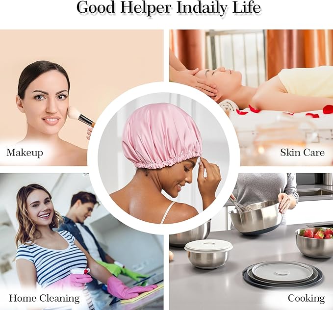 Satin Bonnet Silk Bonnet for Sleeping Women Double Layer Hair Bonnet Wrap Sleep Cap Gifts for Women Curly Hair