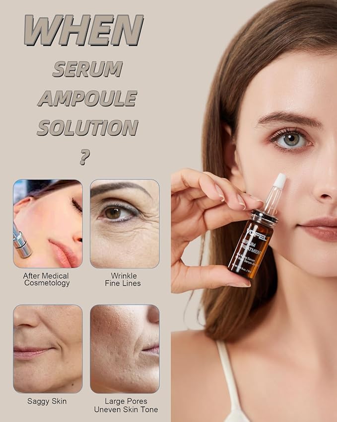 Anti Aging Serum with Hyaluronic Acid for Microneedling Serum Ampoules for Face 0.35 oz 4 Vials