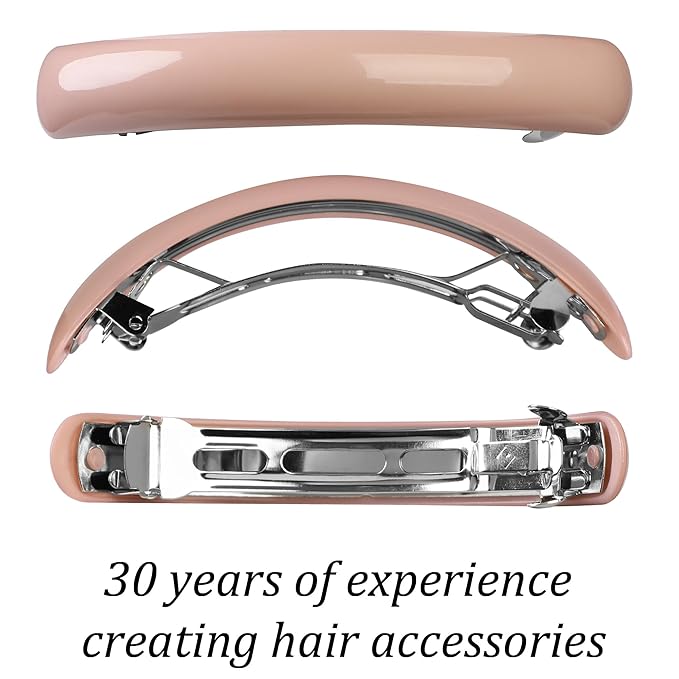 Stylish Tortoise Shell Hair Clip - Autoclasp Barrettes For Styling in an Updo, Bun, Ponytail - Strong Korea Made Accessory for Thick, Medium Volume Hair - Set of 3 Pieces, 3 Colors