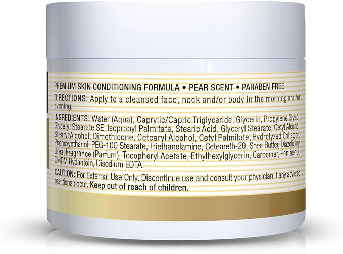 MASON NATURAL Collagen Premium Skin Cream - Anti Aging Face and Body Moisturizer, Intense Skin Hydration and Firmness, Pear Scent, Paraben Free, 2 OZ