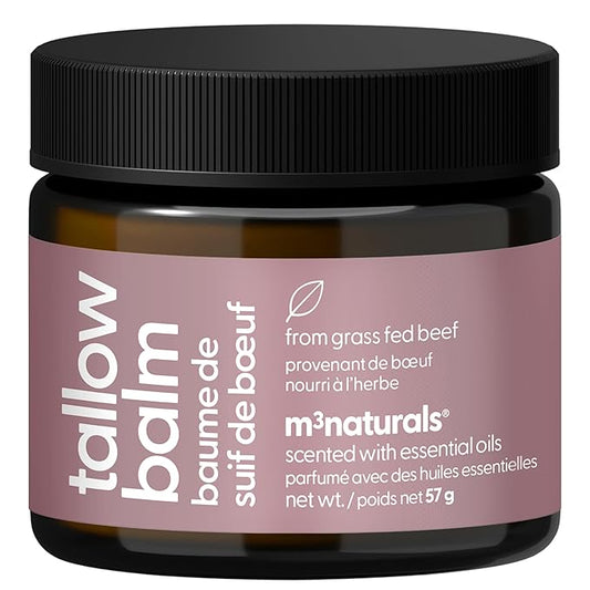 100% Grass Fed Beef Tallow for Skin, Body and Face | Moisturizing Honey Balm Scented with Cinnamon, Rosemary, Peppermint and Clove Bud Essential Oils | Suitable For Dry & Irritated Skin, 2 oz (57g)