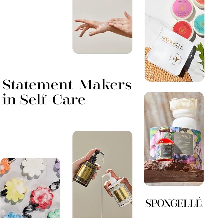 Spongelle Daisy Spongette Bulgarian Rose Wild Flower Buffer Body Scrubber | Bath & Shower Loofah for Women | Exfoliator with Body Wash Infused Sponge | 14+ uses