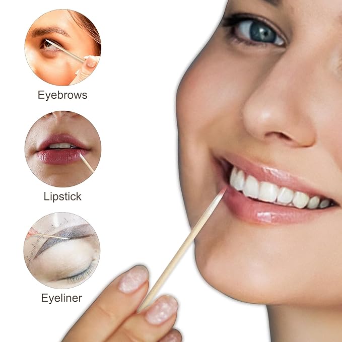 600 Pcs Pointed Cotton Swabs for Nails - 4 Inch Precision Tip Cotton Swabs with Wooden Sticks - Perfect for Nail Polish Remover, Makeup Applicators, Tattoo Permanent Supplies