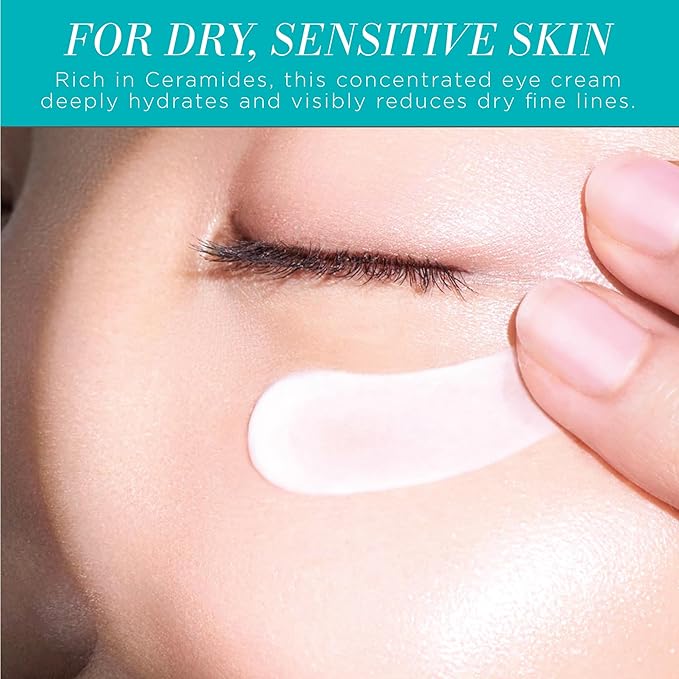 Curel Japanese Skin Care Moisture Repair Eye Cream, Under Eye Cream for Dark Circles, Dry, Sensitive Skin, Fine Lines, with Ceramides, pH Balanced, Fragrance & Alcohol Free Face Moisturizer, 0.8 Oz