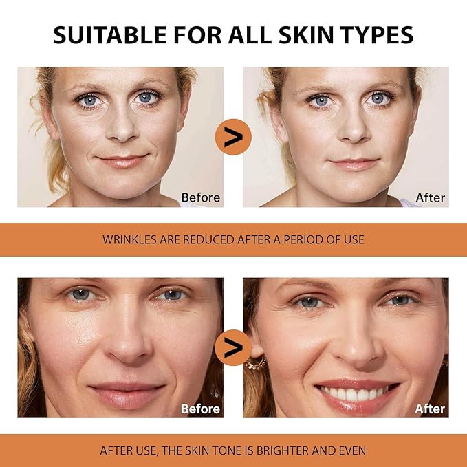 VGO Vitamin C Serum for Face, Vit C Anti Aging Serum with Hyaluronic Acid & Vitamina E, Deep Hydration Facial Care for All Skin Types, 2.02oz / 60ml