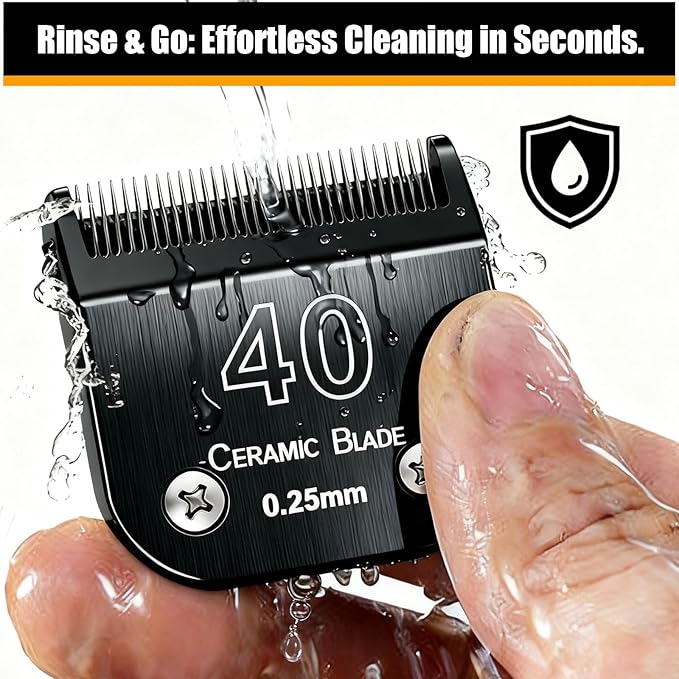 Dog Grooming Clipper Blades Replacement Compatible with Andis Dog Clippers,Most OsterA5, Wahl KM Series Pet Clippers (Black(40))