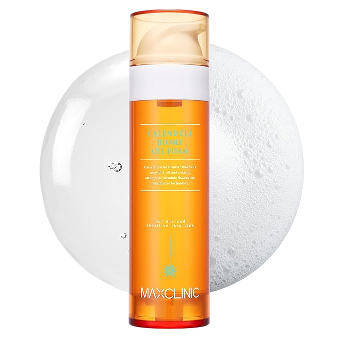 [K-Beauty] Calendula Biome Oil to Foam - All-in-One Korean Face Wash OilBased Foaming Facial Cleanser - Hydrating, Moisturizing & Soothing Makeup Deep Cleansing Oil for All Skin Types (3.88 fl oz)