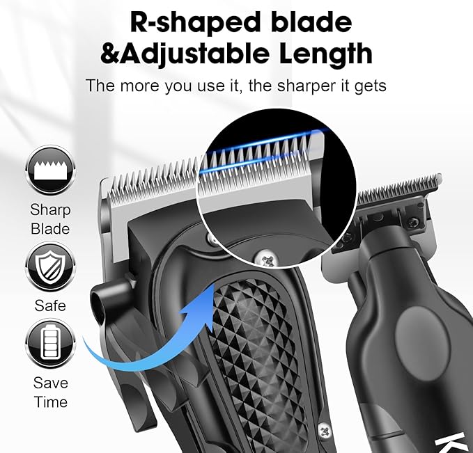 KEMEI Professional Hair Clippers Set for Men, Cordless Rechargeable Barber Clippers & Trimmers Kit, Clippers for Hair Cutting, Gifts for Men