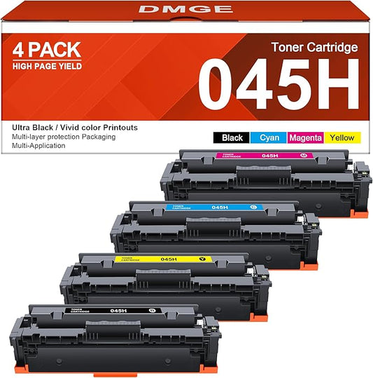 045 Toner cartridges 045H - High Yield 4 Pack Replacement for Canon 045 Toner cartridges 045H Compatible with Canon Color imageClass MF632Cdw MF634Cdw LBP612Cdw MF632 MF634 Laser Printer