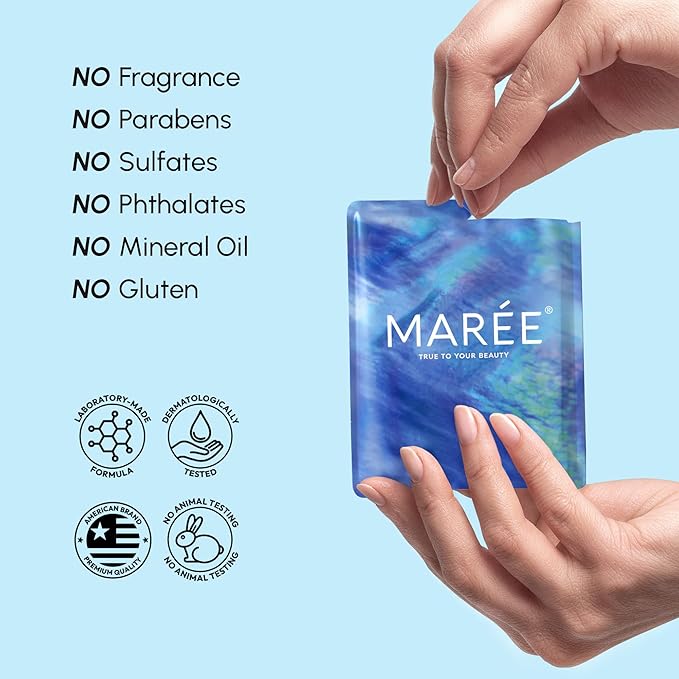 MAREE Eye Gels 2 PACK - Under Eye Patches for Puffy Eyes and Dark Circles with Natural Marine Collagen & Hyaluronic Acid - Anti-Aging Masks for Face to Soothe Puffiness