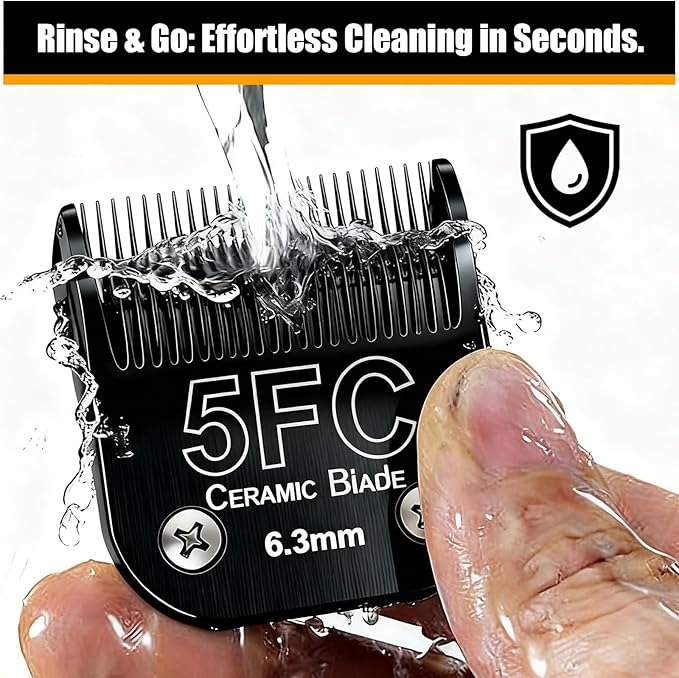 Dog Grooming Clipper Blades Replacement Compatible with Andis Dog Clippers,Most OsterA5, Wahl KM Series Pet Clippers (Black(5FC))