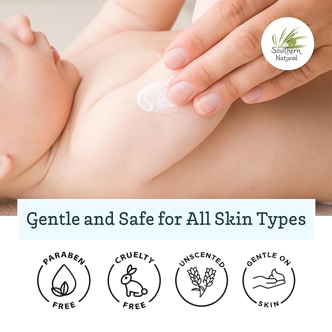 Southern Natural Goat Milk Lotion – Nourishing Face, Body & Hand Moisturizer for Dry & Sensitive Skin - Hydrating Cream, Gentle Skincare for Soft & Smooth Feel - Unscented 12oz