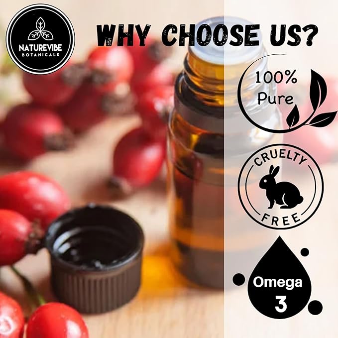 Naturevibe Botanicals Rosehip Oil 32 Ounces | 100% Pure and Natural | Great for Skin Care and Hair Care