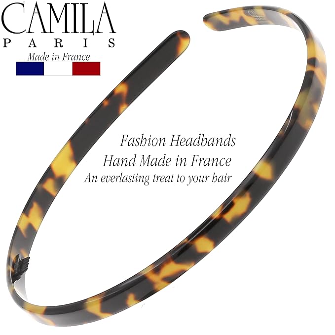 Camila Paris CP3469 French Headband for Women, Handmade Tokyo, Strong Hold Grip Women's Hair Band, Ligth and Very Flexible, No Slip and Durable Styling Girls Hair Accessories, Made in France