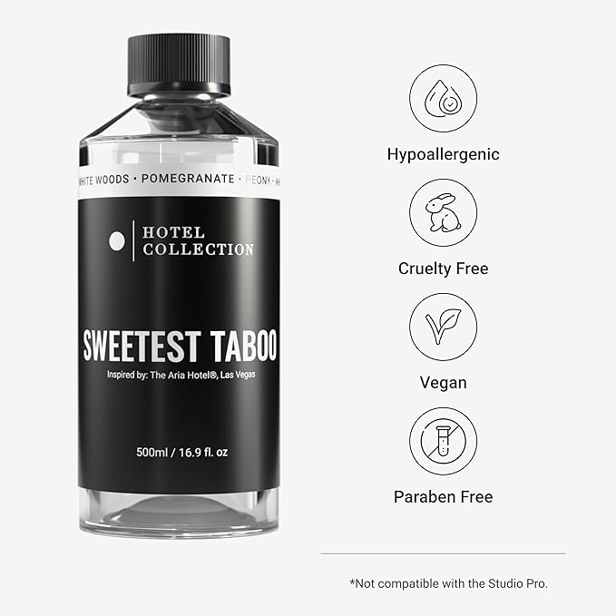 Hotel Collection Diffuser Oil - Sweetest Taboo - Aromatherapy Essential Fragrance Oil - White Woods, Pomegranate, and Peony - 500mL 16.9 Fl oz