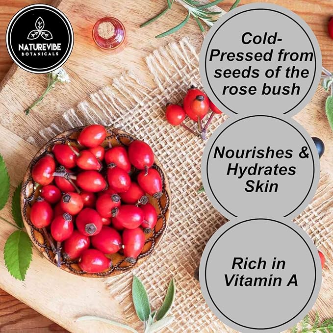 Naturevibe Botanicals Rosehip Oil 32 Ounces | 100% Pure and Natural | Great for Skin Care and Hair Care