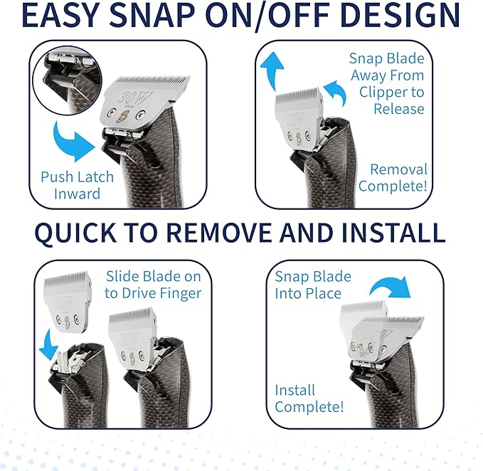 Detachable A Series Wide 40 Blade Dog Grooming Clipper Blades Cuts Length 1/100" 0.25mm Japanese High Carbon Steel Dog Grooming Clipper Replacement Blade | Compatible A5 Series(B40W)