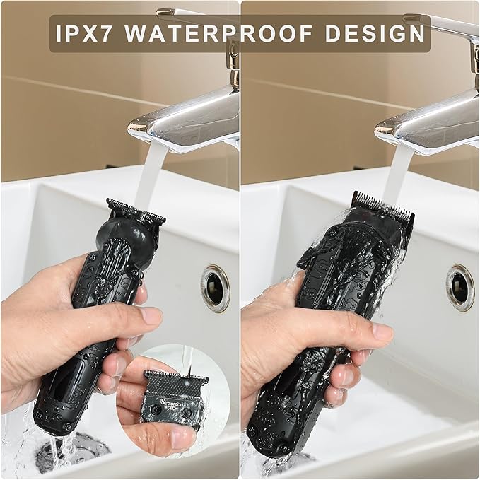 Professional Hair Clipper for Men Hair Cutting Kit Men's Beard Trimmer Hair Trimmer Shaver Cordless Barber Clippers and Trimmers Set Black