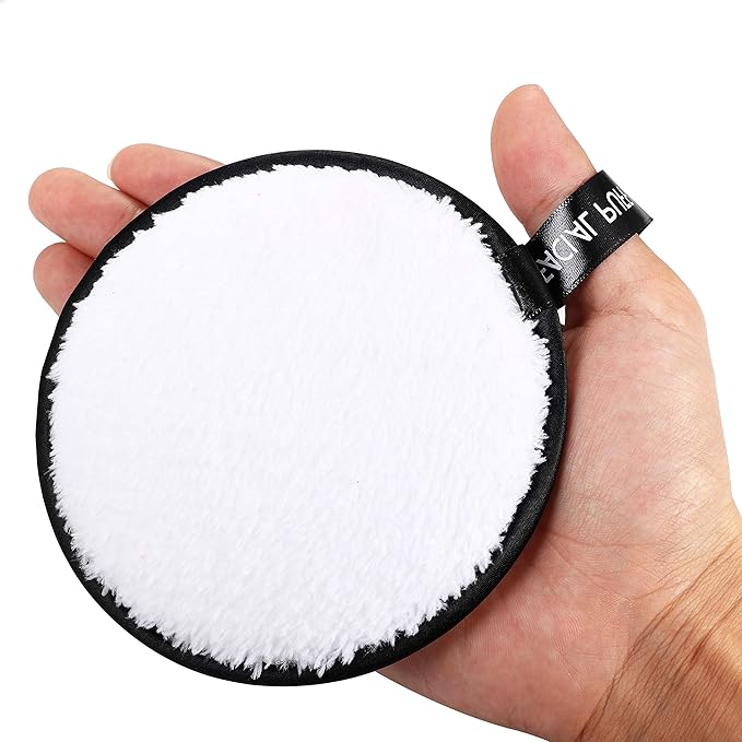Vtrem 3 PCs Makeup Remover Pads Reusable Soft Facial Cleaning Puffs Towels Christmas Gifts Double-Side Washable Make Up Removing Cloth Microfiber Multi-Function, White