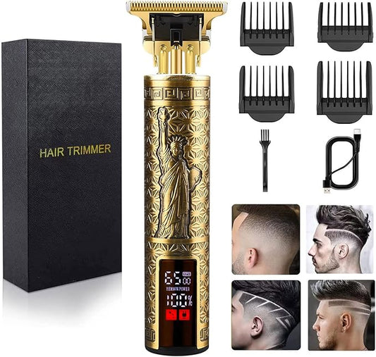 Hair Clippers for Mens Zero Gapped Cordless Hair Trimmer T-Blade Trimmer Professional Haircut & Grooming Kit Rechargeable Edgers Clippers Hair Trimmer Shaver Cutting Kit with LCD Display (Led-NS)