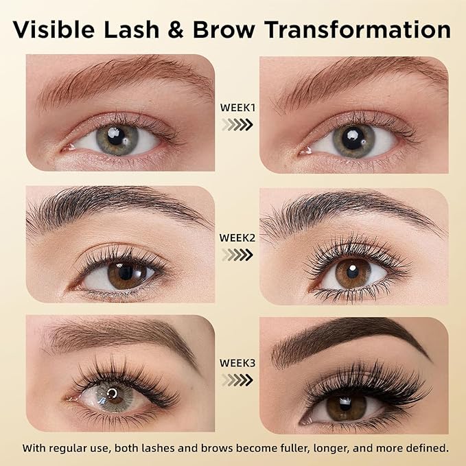 Eyelash & Eyebrow Growth Serum – 15 Plant Extracts for Longer, Denser & Fuller Lashes & Brows, Boosts Natural Hair Development,eyelash serum,Hypoallergenic Oil-Free,lash growth serum (Golden Yellow)