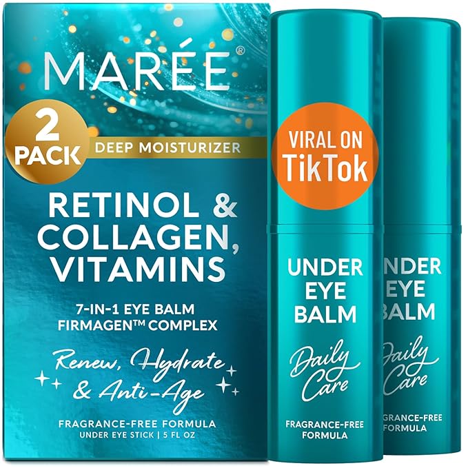 MAREE Under Eye Balm Stick with Retinol & Ceramide Complex 2 PACK – Facial Moisturizer – Under Eye Stick, Hydrating Face Skincare