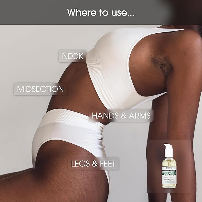 Advanced Clinicals Hydrating Collagen Oil For Body & After Shower | Visible Anti Aging Moisturizing Collagen Body Oil For Women & Men Helps Soften Appearance Of Crepe Skin & Wrinkles, 3.8 Fl Oz, 2pc