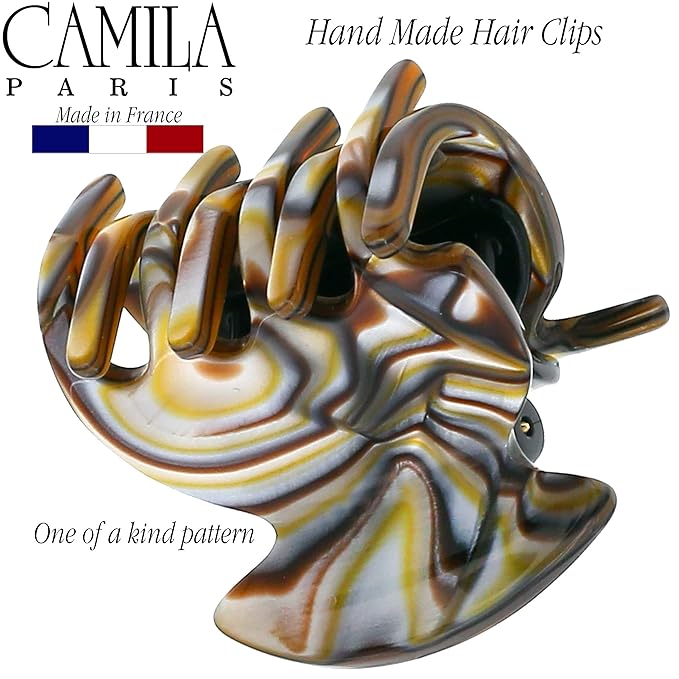 Camila Paris CP3180 French Hair Clip for Women, Handmade, Onyx, Small Girls Hair Claw Clips Jaw, Durable Styling Hair Accessories for Women, Strong Hold No Slip Grip, Made in France