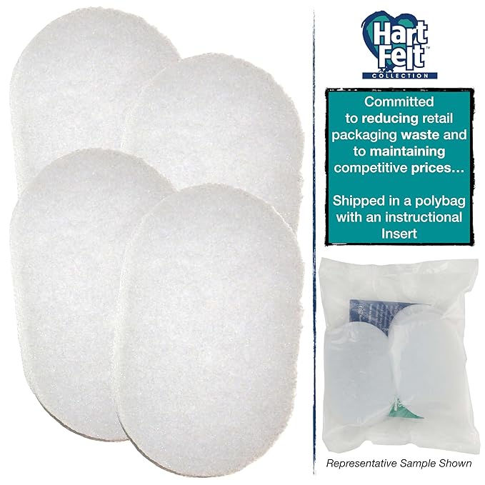 HartFelt Bath Sponges for Shower | Oval Body Wash Scrubber for Exfoliating Skin | Clean and Refresh Body, Back & Arms | Chemical-Free Body Sponge | Made in USA - Pack of 4