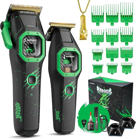 SUPRENT Professional Barber Clippers - High-Performance 13,000 RPM Vector Motor Hair Clipper Barber Trimmer Set, Professional Haircutting Kit with AI Speed Control, Patented U-Teeth Blade