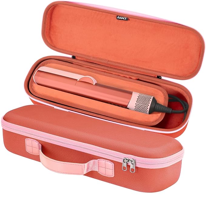 RAIACE Hard Storage Case Compatible with Dyson Airstrait Straightener, Travel Carrying Bag. (case only). (Red)