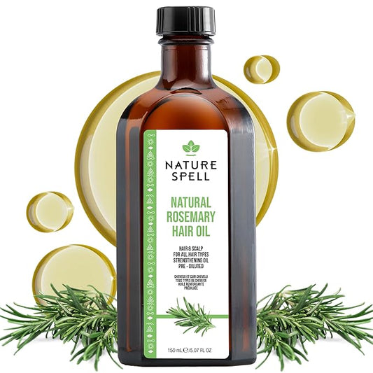 Nature Spell Rosemary Oil For Hair Growth, Pre-Diluted Hair & Scalp Oil Nourishes Dry, Damaged Hair, For Women & Men, 5.07 Fl Oz