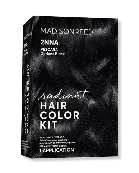 Madison Reed Radiant Hair Color Kit | 2NNA Darkest Cool Black with Ash Undertones (Pescara Black) for 100% Gray Hair Coverage | Dimensional Permanent Hair Dye | PPD-Free & Ammonia-Free | 1 Pack