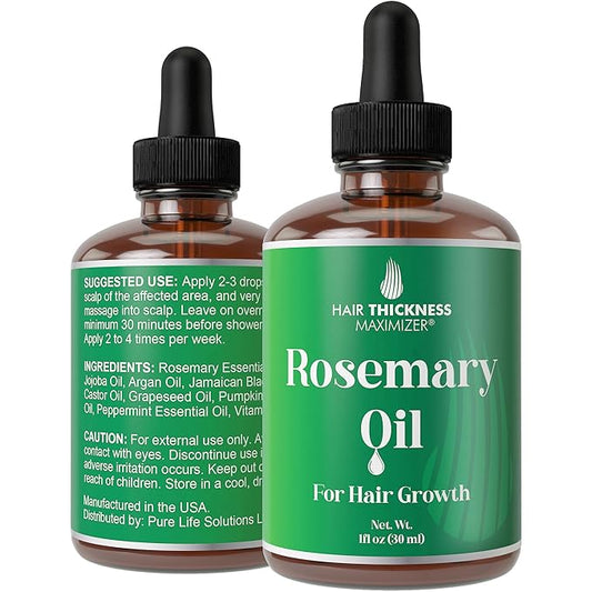 Rosemary Oil for Hair Growth for Women, Men. Strengthens & Hydrates Thinning, Dry Hair for a Healthier-Looking Scalp. For Women & Men – Vegan 1oz Serum