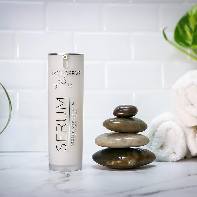 FACTORFIVE Regenerative Serum with Stem Cell Growth Factors, HGF for Skin Tightening and Smoothing, Wrinkle and Pore Reduction, and Rejuvenation - 1 fl oz/30ml