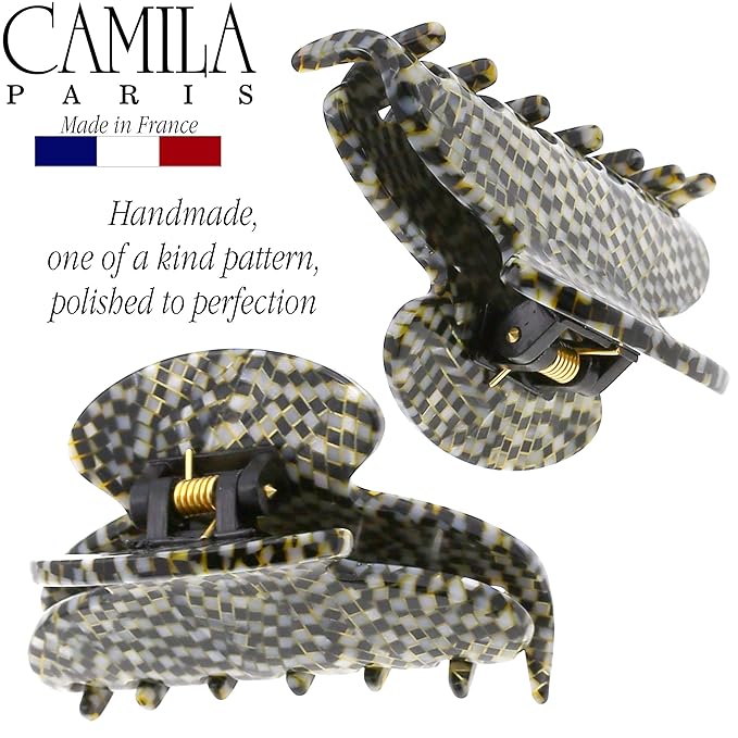 Camila Paris CP3062 French Hair Clip for Women, Handmade, Opera, Small, Girls Hair Claw Clips Jaw, Durable Styling Hair Accessories for Women, Strong Hold No Slip Grip, Made in France